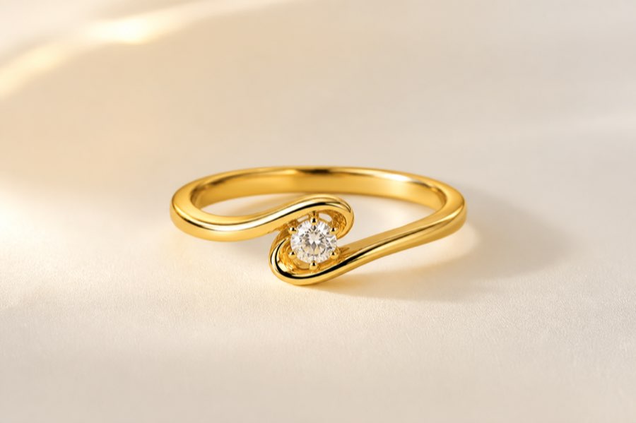 Bague fantaisie dorée L'oreene